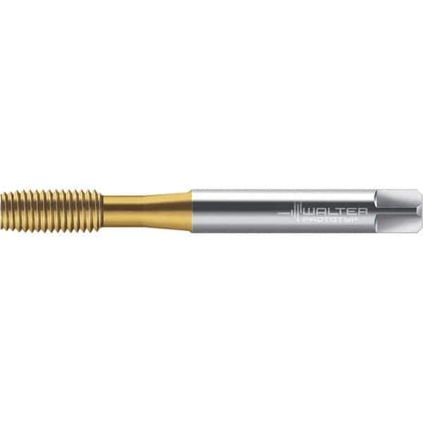 Walter-Prototyp - M8x1.25 DIN 2174 6HX 7.480 Thread Limit Semi-Bottoming Thread Forming Tap - Powdered Metal High Speed Steel, TiN Finish, 90mm OAL, 12mm Thread Length, Right Hand Thread, Series TC420 - USA Tool & Supply