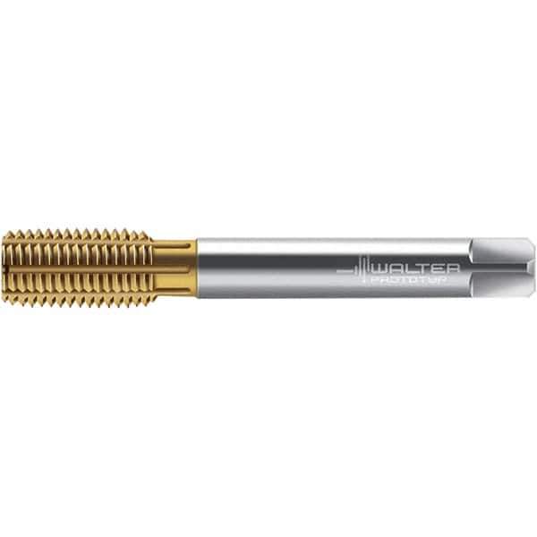 Walter-Prototyp - M14x1.50 DIN 2174 6HX 13.370 Thread Limit Semi-Bottoming Thread Forming Tap - Powdered Metal High Speed Steel, TiN Finish, 100mm OAL, 15mm Thread Length, Right Hand Thread, Series TC420 - USA Tool & Supply
