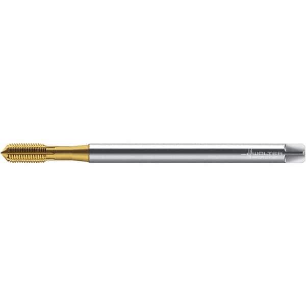 Walter-Prototyp - M4x0.70 ~DIN 371 XL 6HX 3.700 Thread Limit Semi-Bottoming Thread Forming Tap - Powdered Metal High Speed Steel, TiN Finish, 126.87mm OAL, 7mm Thread Length, Right Hand Thread, Series TC420 - USA Tool & Supply