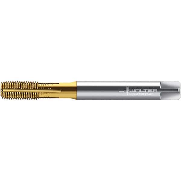 Walter-Prototyp - M10x1.50 DIN 2174 6HX 9.380 Thread Limit Semi-Bottoming Thread Forming Tap - Powdered Metal High Speed Steel, TiN Finish, 100mm OAL, 15mm Thread Length, Right Hand Thread, Series TC430 - USA Tool & Supply
