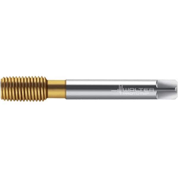 Walter-Prototyp - M10x1.25 DIN 2174 6HX 9.490 Thread Limit Semi-Bottoming Thread Forming Tap - Powdered Metal High Speed Steel, TiN Finish, 100mm OAL, 15mm Thread Length, Right Hand Thread, Series TC430 - USA Tool & Supply