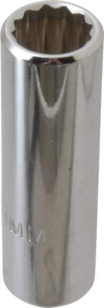 Proto - 3/8" Drive, Deep Hand Socket - 12 Points, 2-1/8" OAL, Chrome Finish - USA Tool & Supply