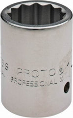 Proto - 1-3/16", 1" Drive, Standard Hand Socket - 12 Points, 2-7/16" OAL - USA Tool & Supply