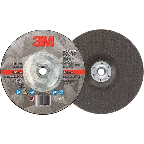 3M - Depressed-Center Wheels Wheel Diameter (Inch): 7 Wheel Thickness (Inch): 1/8 - USA Tool & Supply