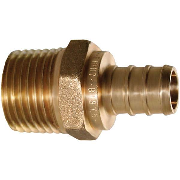 Jones Stephens - Brass & Chrome Pipe Fittings Type: Male Adapter Fitting Size: 1/2 x 1/2 - USA Tool & Supply