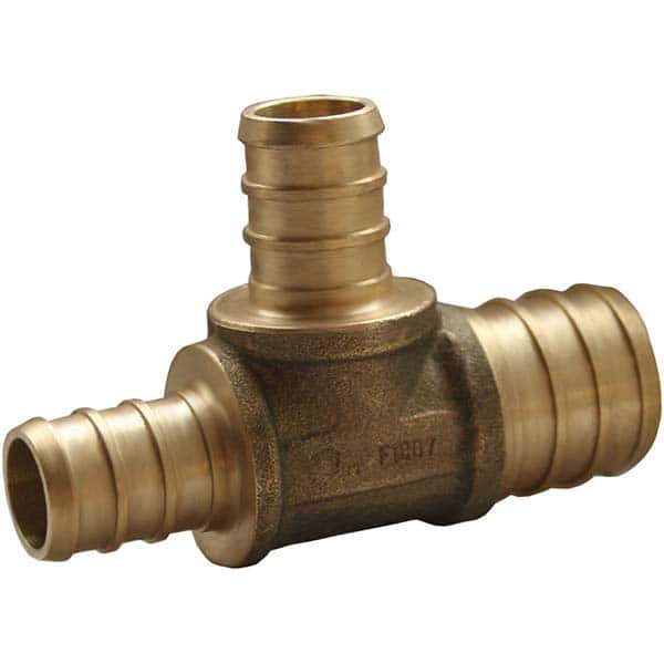 Jones Stephens - Brass & Chrome Pipe Fittings Type: Tee Fitting Size: 1 x 1 x 3/4 - USA Tool & Supply