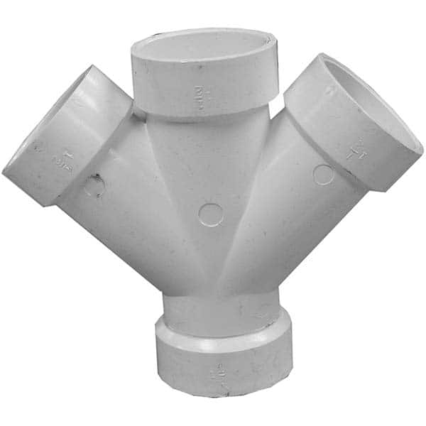 Jones Stephens - Drain, Waste & Vent Pipe Fittings Type: Double Wye Fitting Size: 4 x 3 (Inch) - USA Tool & Supply