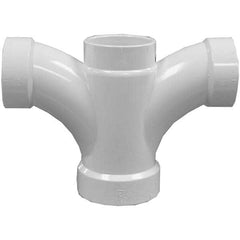 Jones Stephens - Drain, Waste & Vent Pipe Fittings Type: Double Fixture Tee Fitting Size: 2 x 1-1/2 x 1-1/2 x 1-1/2 (Inch) - USA Tool & Supply