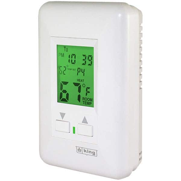 King Electric - Thermostats Type: Hydronic Thermostat Style: Line Voltage Wall Thermostat - USA Tool & Supply