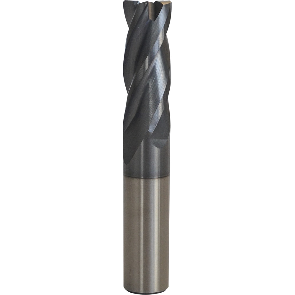 Accupro - 1/4" Diam 4 Flute Carbide 0.06" Corner Radius End Mill - Exact Industrial Supply