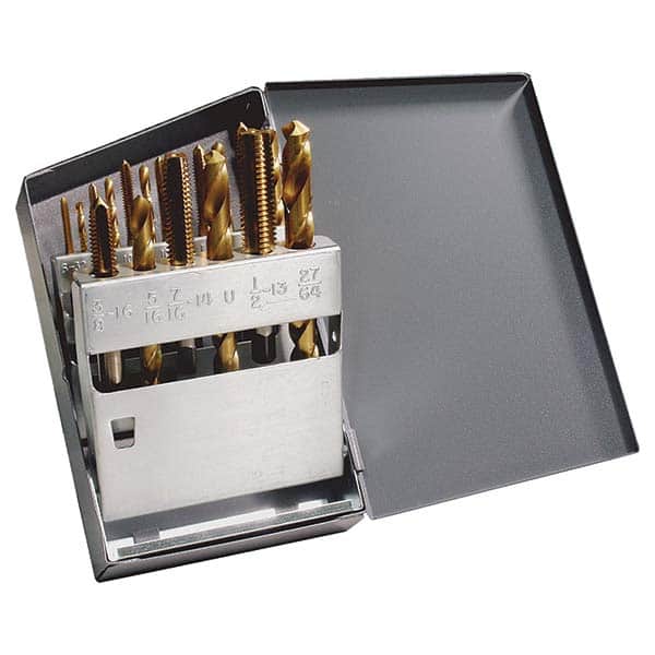 Greenfield Threading - Tap & Drill Sets Minimum Tap Thread Size (Inch): #6-32 Maximum Tap Thread Size (Inch): 1/2-13 - USA Tool & Supply