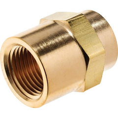 USA Sealing - 1/2 x 1/8" Brass Pipe Reducing Hex Coupling - USA Tool & Supply