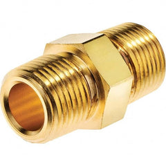 USA Sealing - 3/8" Brass Pipe Hex Nipple - USA Tool & Supply