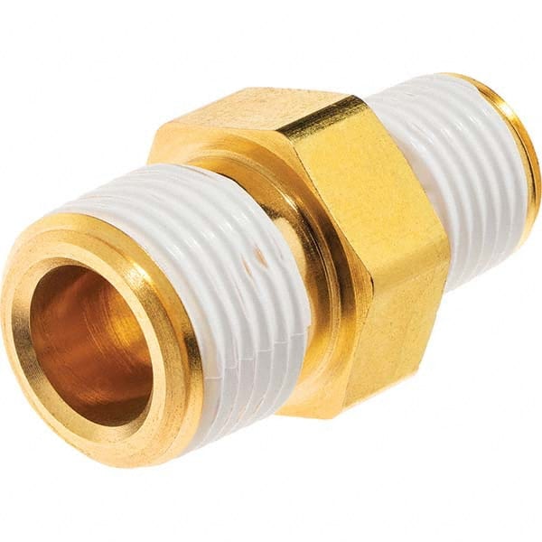 USA Sealing - 3/8 x 1/8" Brass Pipe Reducing Hex Nipple - USA Tool & Supply