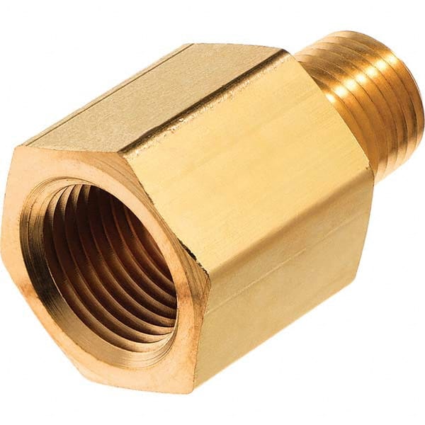 USA Sealing - 1/2 x 1/8" Brass Pipe Reducing Adapter - Exact Industrial Supply