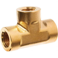 USA Sealing - 1/2" Brass Pipe Female Tee - USA Tool & Supply