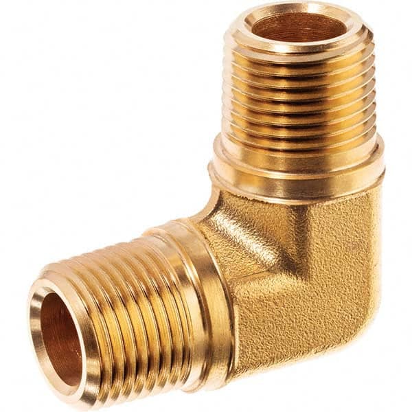 USA Sealing - 3/8" Brass Pipe 90° Male Elbow - USA Tool & Supply
