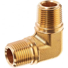 USA Sealing - 3/8" Brass Pipe 90° Male Elbow - USA Tool & Supply