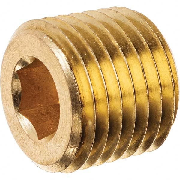 USA Sealing - 3/4" Brass Pipe Hex Socket Plug - USA Tool & Supply