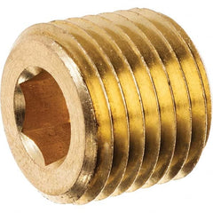 USA Sealing - 1/2" Brass Pipe Hex Socket Plug - USA Tool & Supply