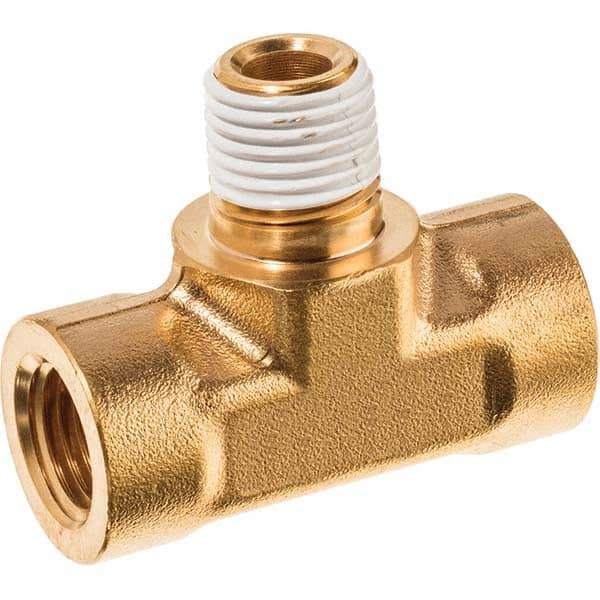 USA Sealing - 3/8" Brass Pipe Branch Tee - Exact Industrial Supply