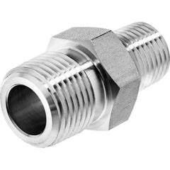 USA Sealing - 1/2 x 1/4" 316 Stainless Steel Pipe Reducing Hex Nipple - USA Tool & Supply