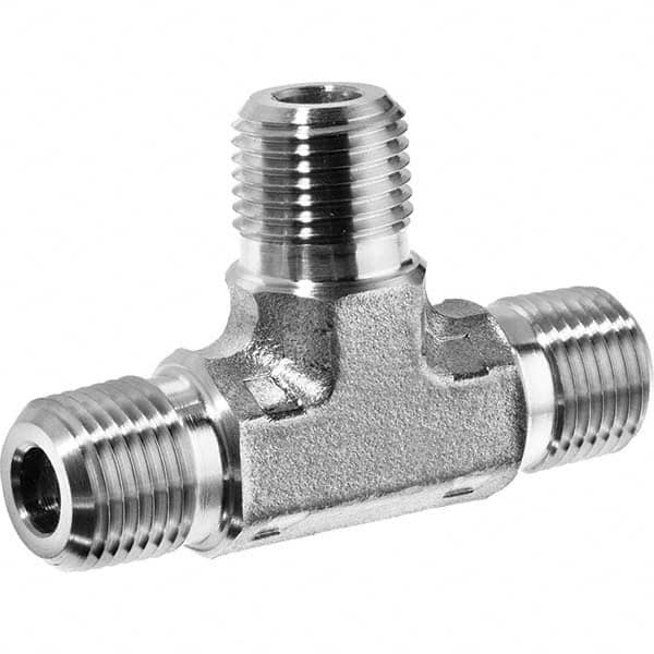 USA Sealing - 1/4" 316 Stainless Steel Pipe Male Tee - USA Tool & Supply