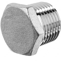 USA Sealing - 1/2" 316 Stainless Steel Pipe Hex Head Plug - USA Tool & Supply