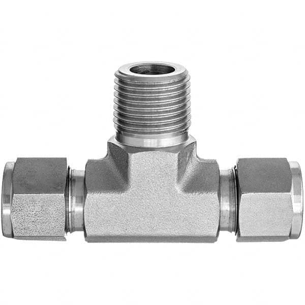 USA Sealing - Metal Compression Tube Fittings Type: Male Branch Tee End Connections: Comp x MNPT x Comp - USA Tool & Supply