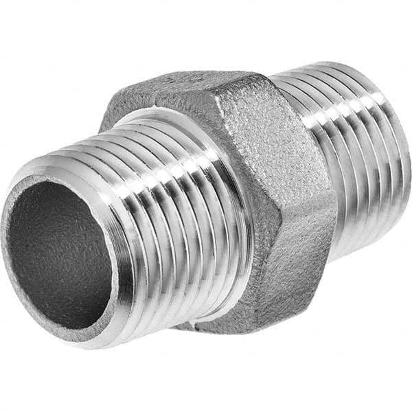 USA Sealing - 1/2" 304 Stainless Steel Pipe Hex Nipple - USA Tool & Supply