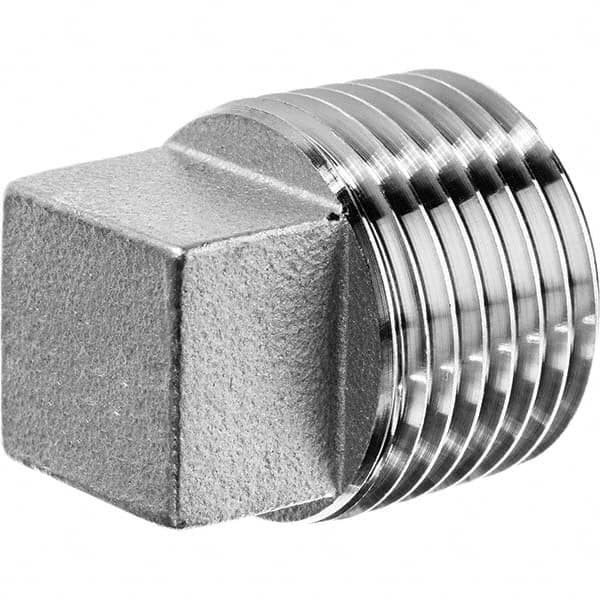 USA Sealing - 1/2" 304 Stainless Steel Pipe Square Head Plug - USA Tool & Supply