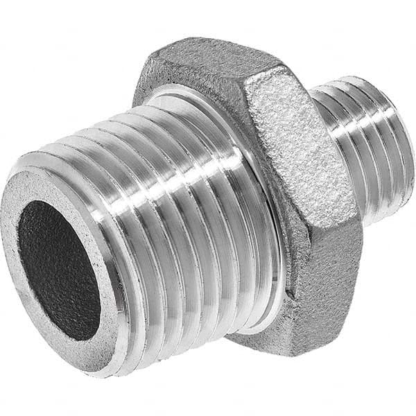 USA Sealing - 1-1/2 x 1" 304 Stainless Steel Pipe Reducing Hex Nipple - USA Tool & Supply
