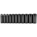 STANLEY® 1/2" Drive 11 Piece Fractional Deep Impact Socket Set – 6 Point - USA Tool & Supply