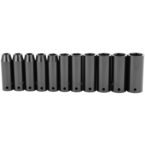 STANLEY® 1/2" Drive 11 Piece Metric Deep Impact Socket Set – 6 Point - USA Tool & Supply