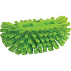 Vikan - 1-1/2" Bristle Length, Polyester Utility Scrub Brush - 8" Long x 5-1/2" Wide Head, 8" OAL, Green, Polypropylene Block - USA Tool & Supply