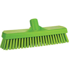 Vikan - 1.7" Bristle Length, Polyester Scrub Brush - 11-1/4" Long x 3" Wide Head, 11-1/4" OAL, Green, Polypropylene Block - USA Tool & Supply