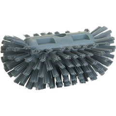 Vikan - 1-1/2" Bristle Length, Polyester Utility Scrub Brush - 8" Long x 5-1/2" Wide Head, 8" OAL, Gray, Polypropylene Block - USA Tool & Supply