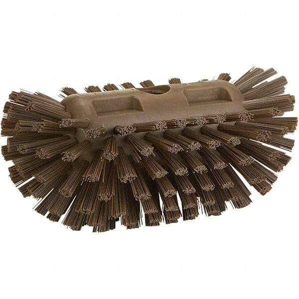 Vikan - 1-1/2" Bristle Length, Polyester Utility Scrub Brush - 8" Long x 5-1/2" Wide Head, 8" OAL, Brown, Polypropylene Block - USA Tool & Supply