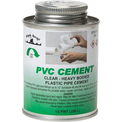 Black Swan - 1/2 Pt Heavy Duty Cement - Clear, Use with PVC - USA Tool & Supply