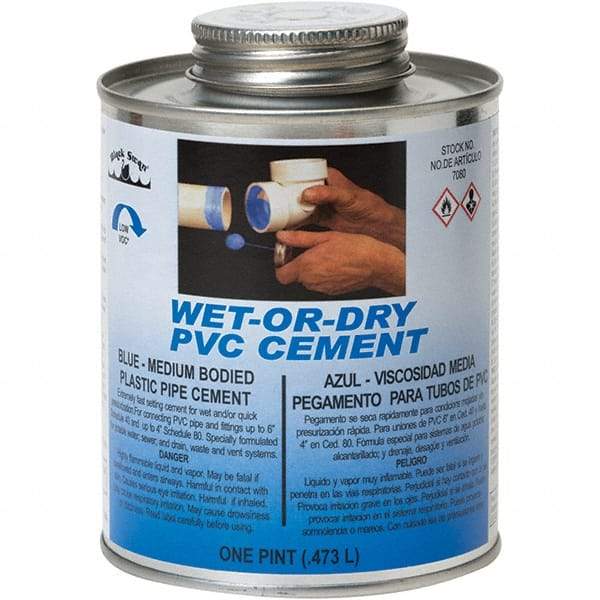 Black Swan - 1 Pt Medium Bodied Cement - Blue, Use with PVC - USA Tool & Supply