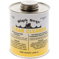 Black Swan - 1 Qt All-Purpose Cleaner - Clear, Use with ABS, PVC & CPVC up to 6" Diam - USA Tool & Supply