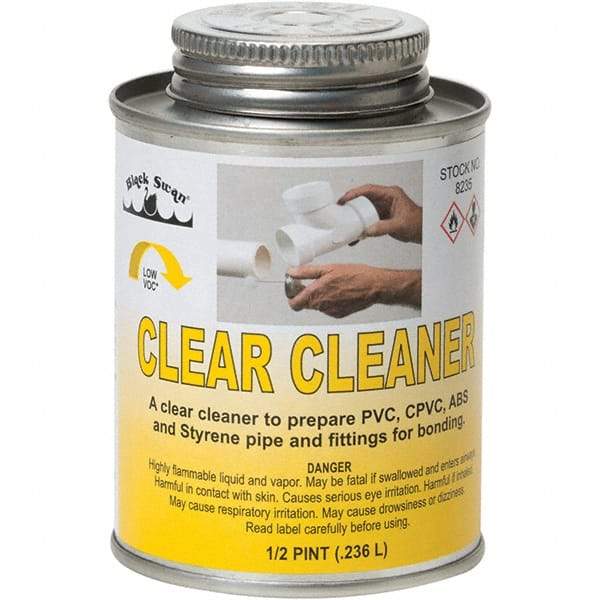 Black Swan - 1/2 Pt All-Purpose Cleaner - Clear, Use with ABS, PVC & CPVC up to 6" Diam - USA Tool & Supply