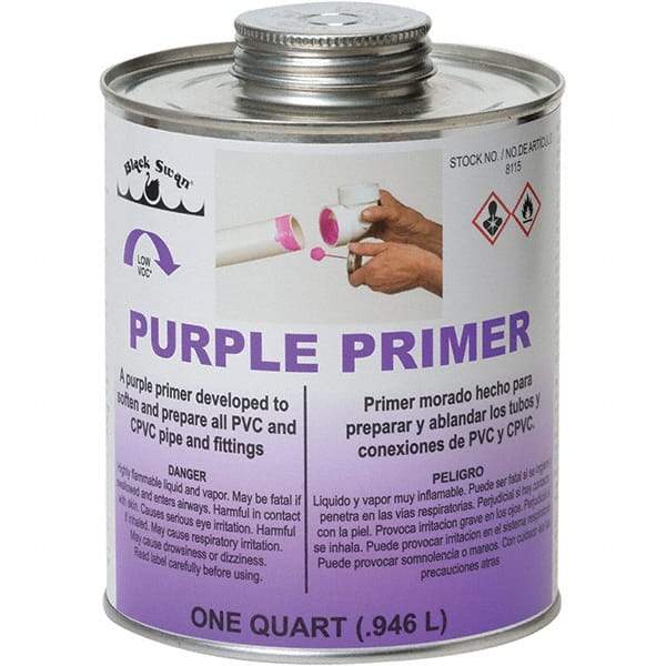 Black Swan - 1 Qt All Purpose Primer/Cleaner - Purple, Use with PVC & CPVC - USA Tool & Supply