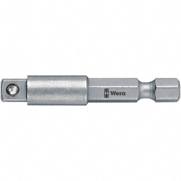 Wera - Socket Adapters & Universal Joints Type: Square-Drive to Hex Bit Adapter Male Size: 1/4 - USA Tool & Supply