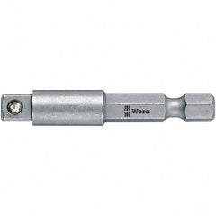 Wera - Socket Adapters & Universal Joints Type: Square-Drive to Hex Bit Adapter Male Size: 1/4 - USA Tool & Supply
