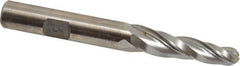 Made in USA - 3° Taper Angle per Side, 1/4" Small End Diam, 1-1/4" LOC, High Speed Steel 3 Flute Tapered Ball End Mill - 3-1/8" OAL, 3/8" Shank Diam - USA Tool & Supply