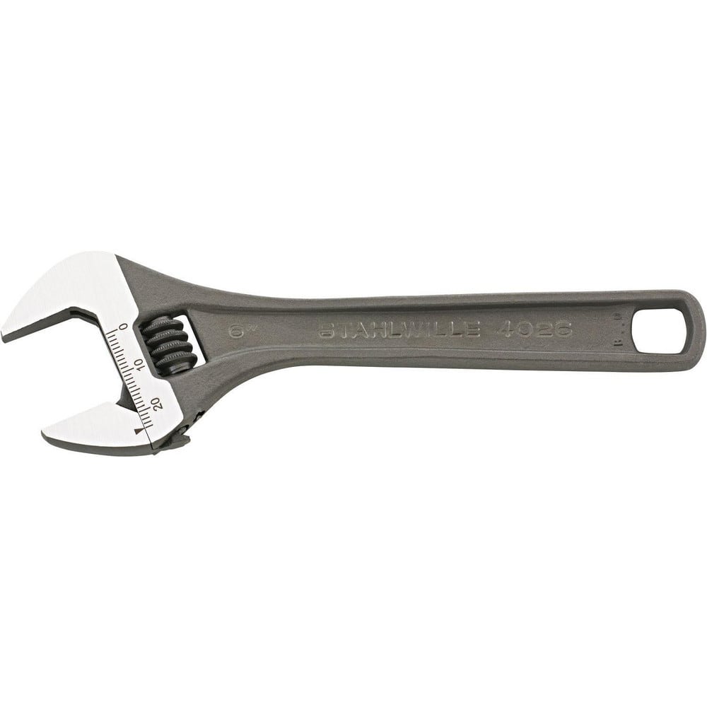 Adjustable Wrenches; Wrench Size (Decimal Inch): 106.0000; Wrench Type: Adjustable; Maximum Jaw Capacity: 44 mm; Finish: Gunmetal; Overall Length (Inch): 15; Material: Chrome Vanadium; Jaw Material: Chrome Vanadium Steel; Head Size (Decimal Inch): 4.1733;