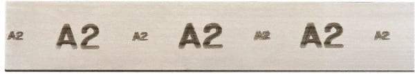 Starrett - 18 Inch Long x 6 Inch Wide x 3/8 Inch Thick, Tool Steel Air Hardening Flat Stock - + 0.250 Inch Long Tolerance, + 0.000-0.005 Inch Wide Tolerance, +/- 0.001 Inch Thickness Tolerance, +/- 0.001 Inch Square Tolerance, AISI Type A2 Air Hardening - USA Tool & Supply