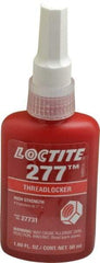 Loctite - 50 mL Bottle, Red, High Strength Liquid Threadlocker - Series 277, 24 hr Full Cure Time, Hand Tool, Heat Removal - USA Tool & Supply