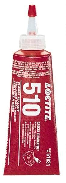 Loctite - 50ml 510 Gasket Eliminator Flange Sealant - -65 to 400°F, Red, Comes in Tube - USA Tool & Supply